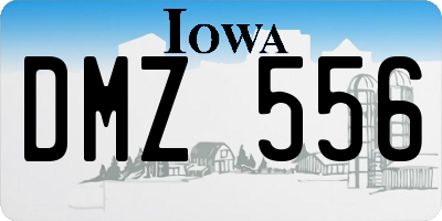 IA license plate DMZ556