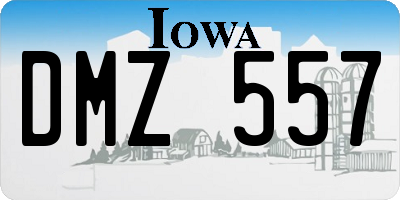 IA license plate DMZ557