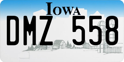 IA license plate DMZ558