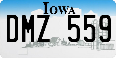 IA license plate DMZ559