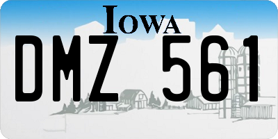 IA license plate DMZ561