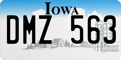 IA license plate DMZ563