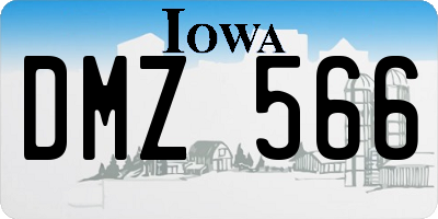 IA license plate DMZ566