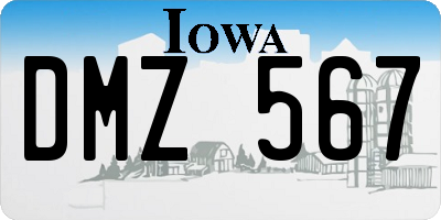 IA license plate DMZ567