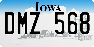 IA license plate DMZ568