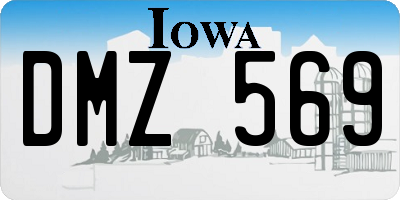 IA license plate DMZ569