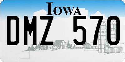 IA license plate DMZ570
