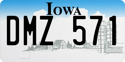IA license plate DMZ571