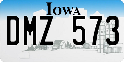 IA license plate DMZ573
