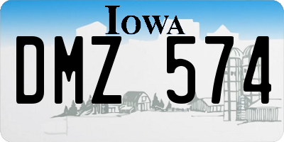 IA license plate DMZ574