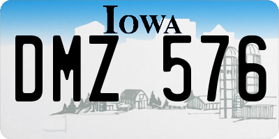 IA license plate DMZ576