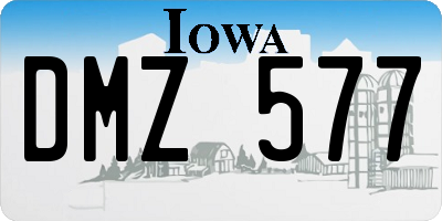 IA license plate DMZ577