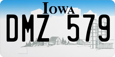 IA license plate DMZ579