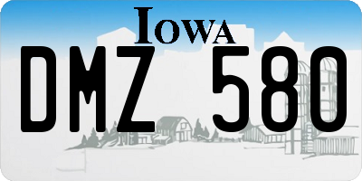 IA license plate DMZ580