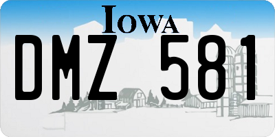 IA license plate DMZ581