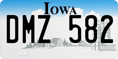 IA license plate DMZ582