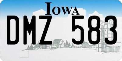 IA license plate DMZ583
