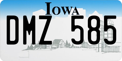 IA license plate DMZ585