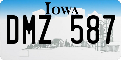 IA license plate DMZ587
