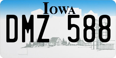 IA license plate DMZ588