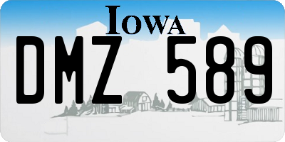 IA license plate DMZ589