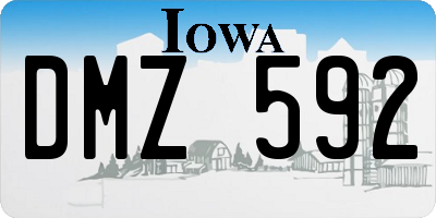 IA license plate DMZ592