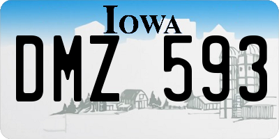 IA license plate DMZ593