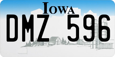 IA license plate DMZ596