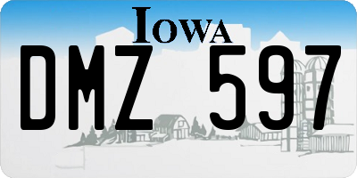 IA license plate DMZ597