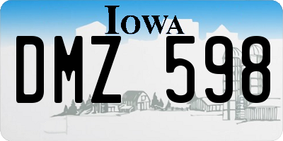 IA license plate DMZ598