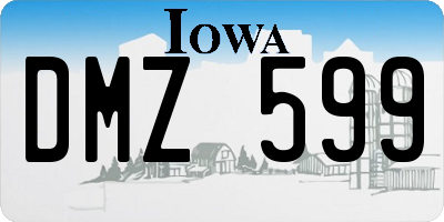 IA license plate DMZ599