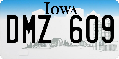 IA license plate DMZ609