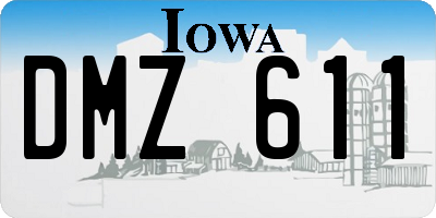 IA license plate DMZ611