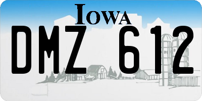 IA license plate DMZ612