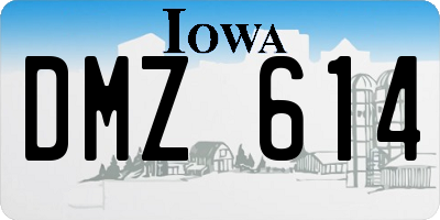 IA license plate DMZ614
