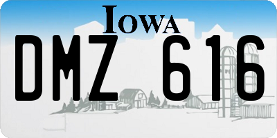 IA license plate DMZ616