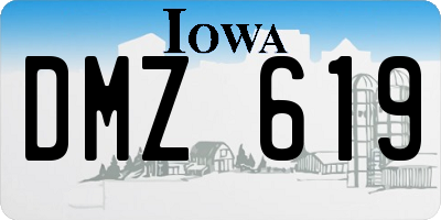 IA license plate DMZ619