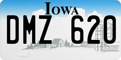 IA license plate DMZ620