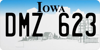 IA license plate DMZ623