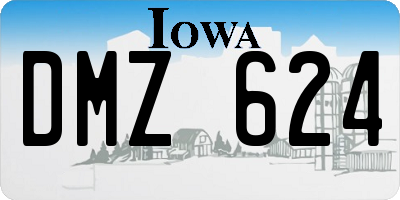 IA license plate DMZ624