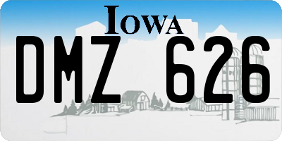 IA license plate DMZ626