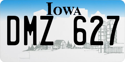 IA license plate DMZ627