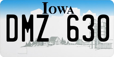 IA license plate DMZ630