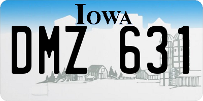 IA license plate DMZ631