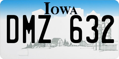 IA license plate DMZ632