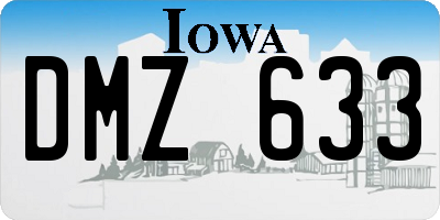 IA license plate DMZ633