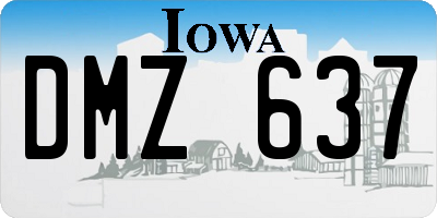 IA license plate DMZ637