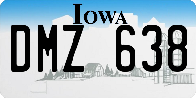 IA license plate DMZ638