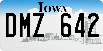 IA license plate DMZ642