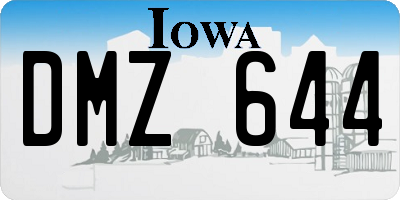 IA license plate DMZ644
